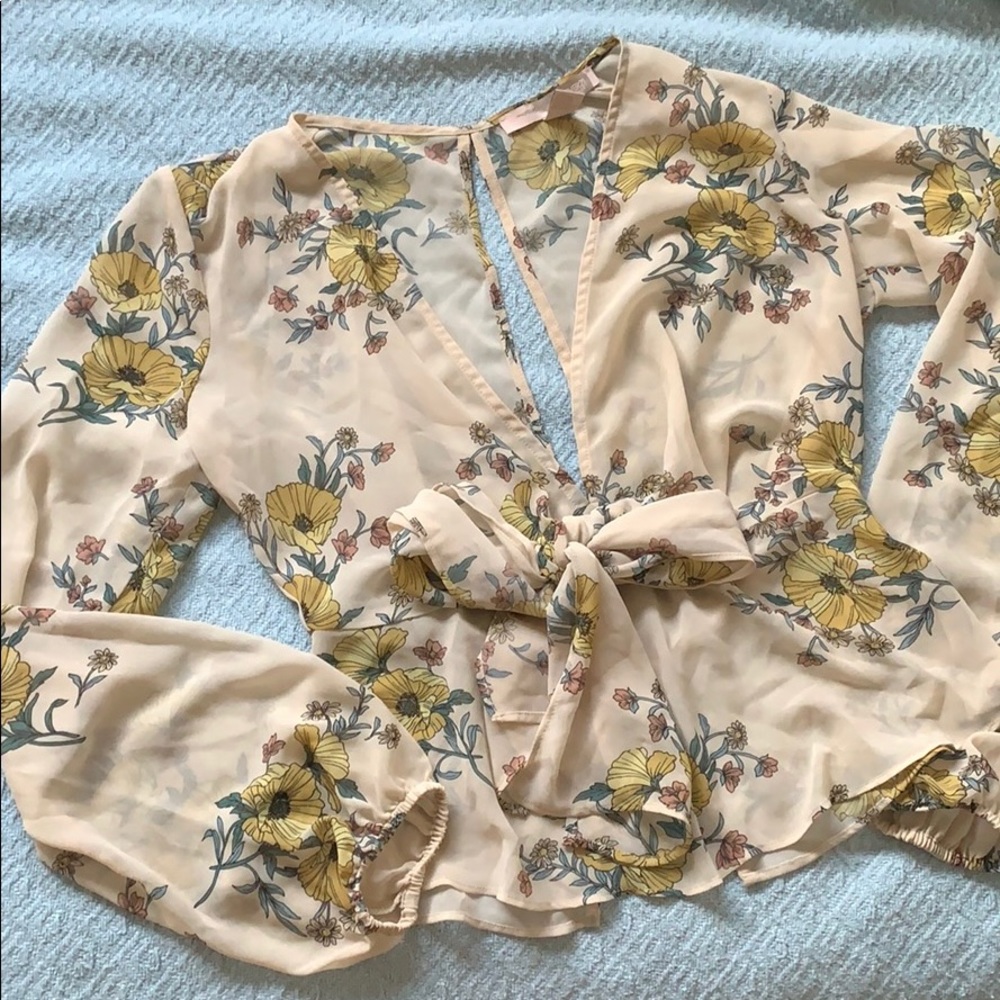 Sheer floral blouse